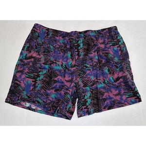 Trend‎ Basics Men's XXL 44-46 Tribal Print Swim Trunks Lined Elastic Waist 1990s